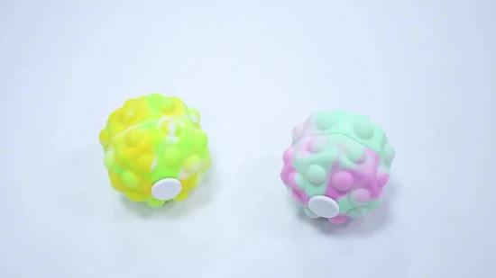 Spinner na ponta do dedo para alívio do estresse Amazon Venda quente Silicone Pop It Toy Colorido LED Octogonal 3D Fidget Ball