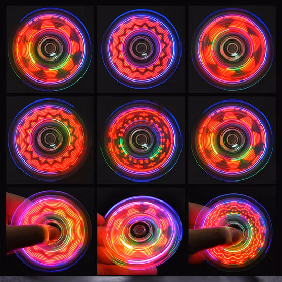 Muito popular crianças adulto sensorial arco-íris simples covinha brinquedo aparece voando 3d fidget spinner