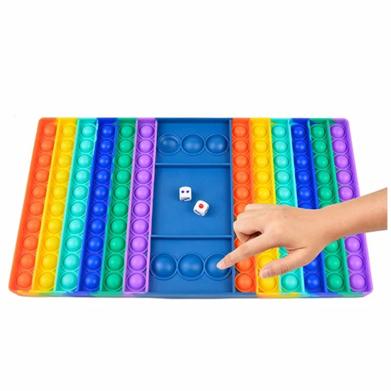 Jumbo arco-íris tabuleiro de xadrez empurrar bolha roedor controle pioneiro fidget brinquedos sensoriais